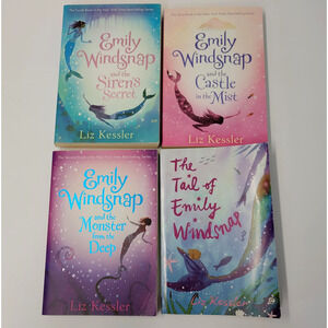Emily Windsnap 4 Book Lot Liz Kessler Paperback Set Tail Monster Siren Castle